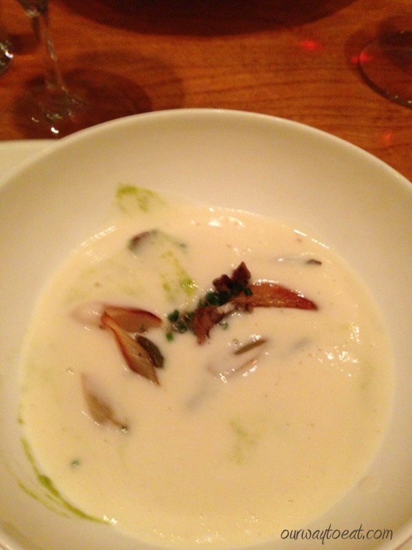 Poblano and Salsify Soup at Alma ourwaytoeat.com